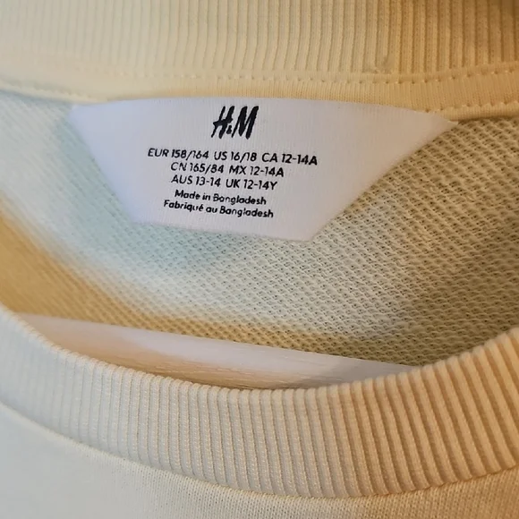 H&M Cream Ribbed Collar Top - Picture 3 of 4